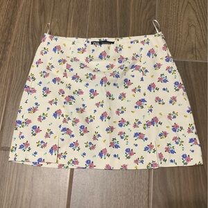 Zara Floral Skirt - Cream with Pink and Blue Flowers